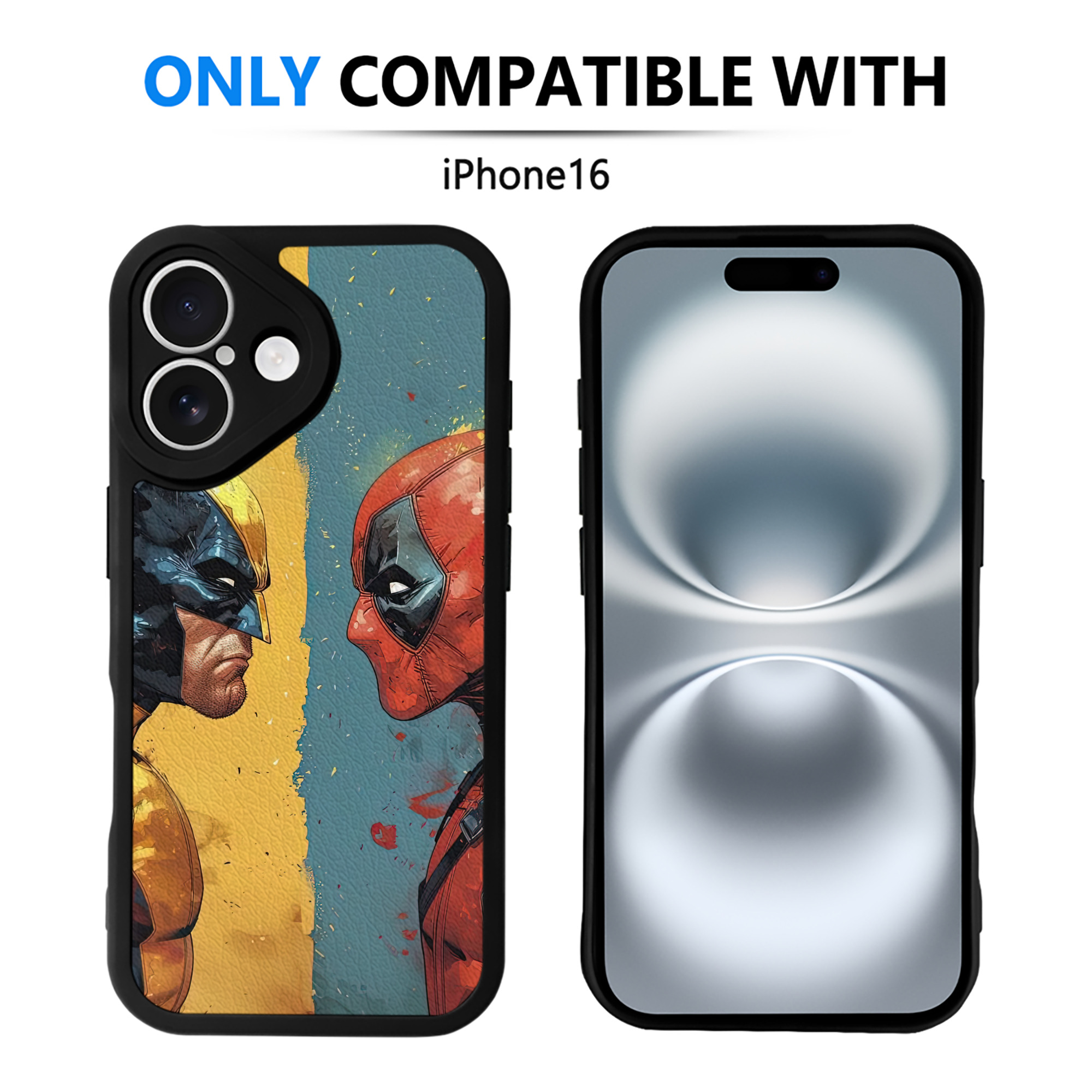 （画像用） Deadpool デッドプール 【iPhone 16シリーズ対応】シリコンスマホケース（レザー調） 材質：シリコン
